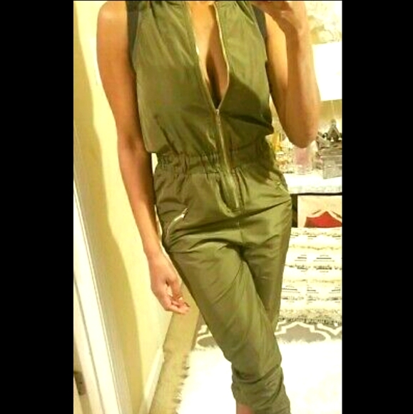 Rue21 Pants - Rue21 Sleeveless Army Green Jumpsuit Zip Front